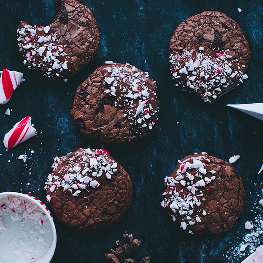 Candy Cane Chocolate Cookies