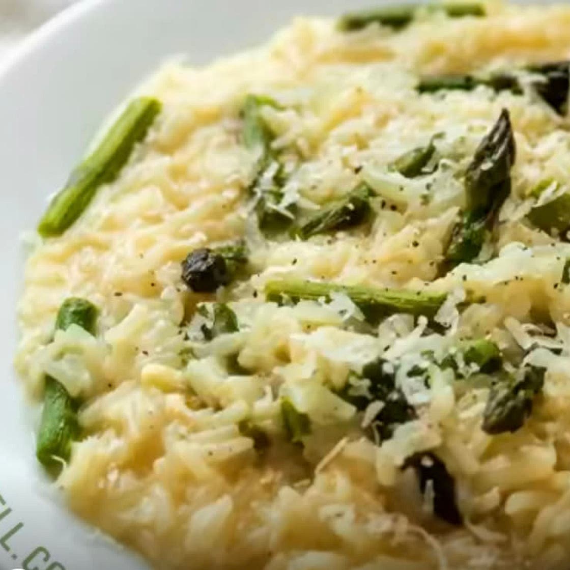 Instant pot lemon asparagus risotto with shrimp