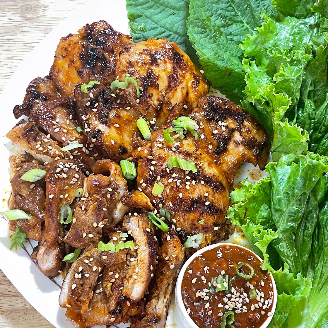 Grilled Chicken with Soy -Gochujang Marinade