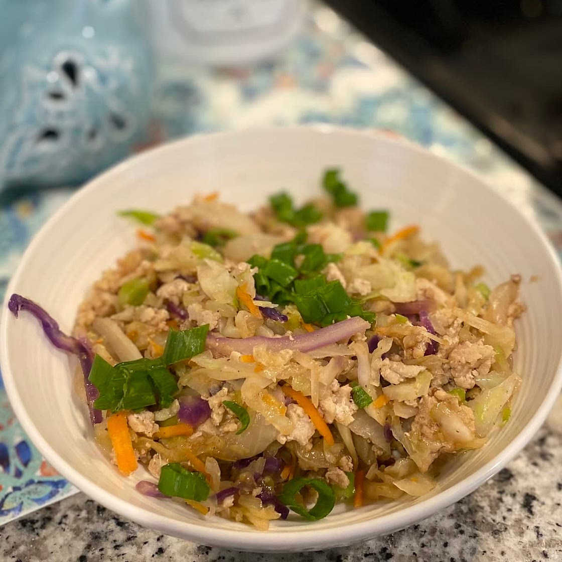 Chicken eggroll in a bowl 