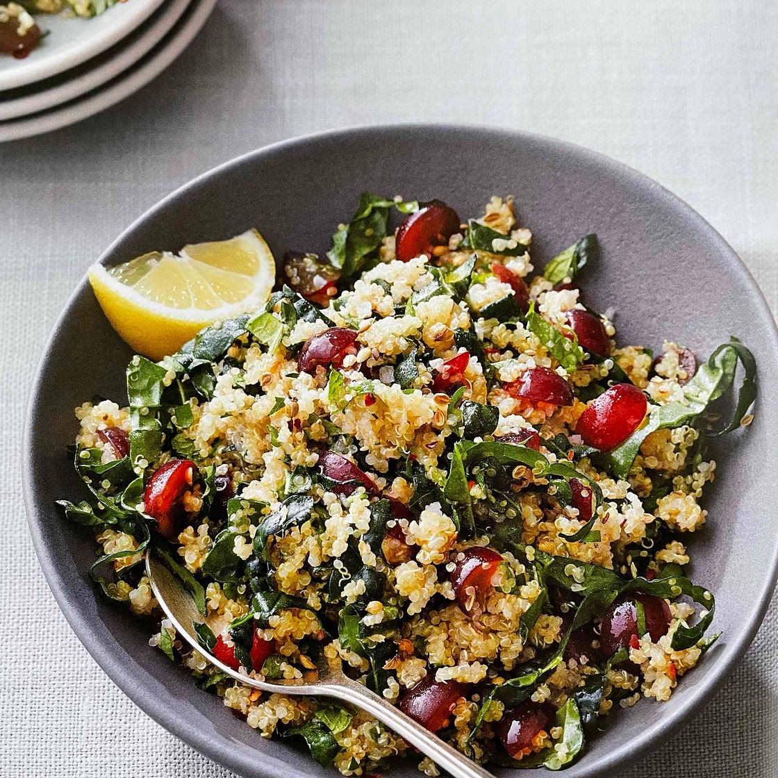 Kale Quinoa Salad with Red Grapes [HMC]