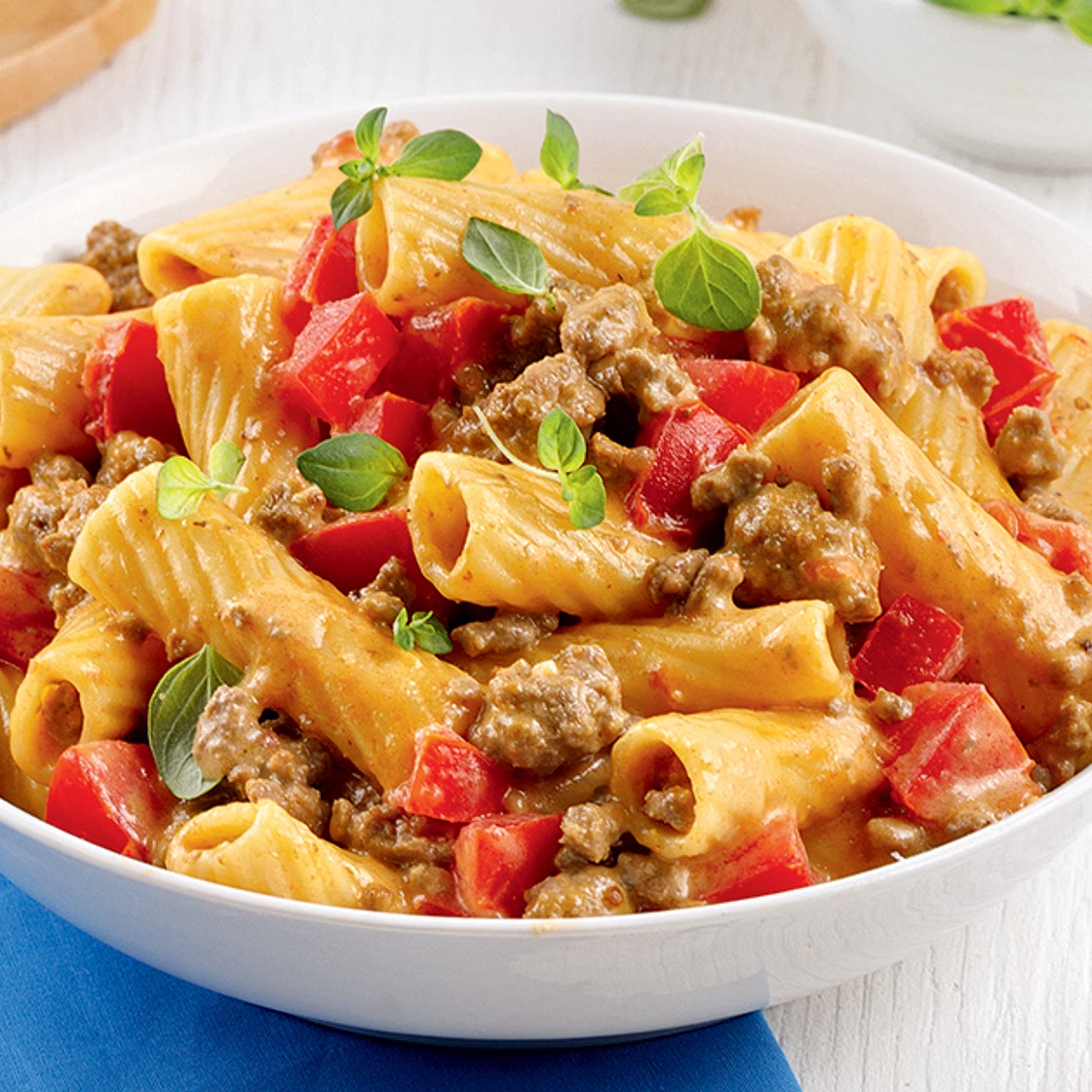One pot pasta style cheeseburger