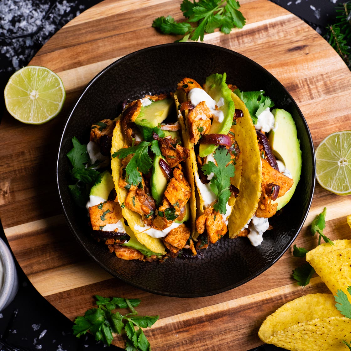 Left over Turkey Tinga Tacos by Pureety