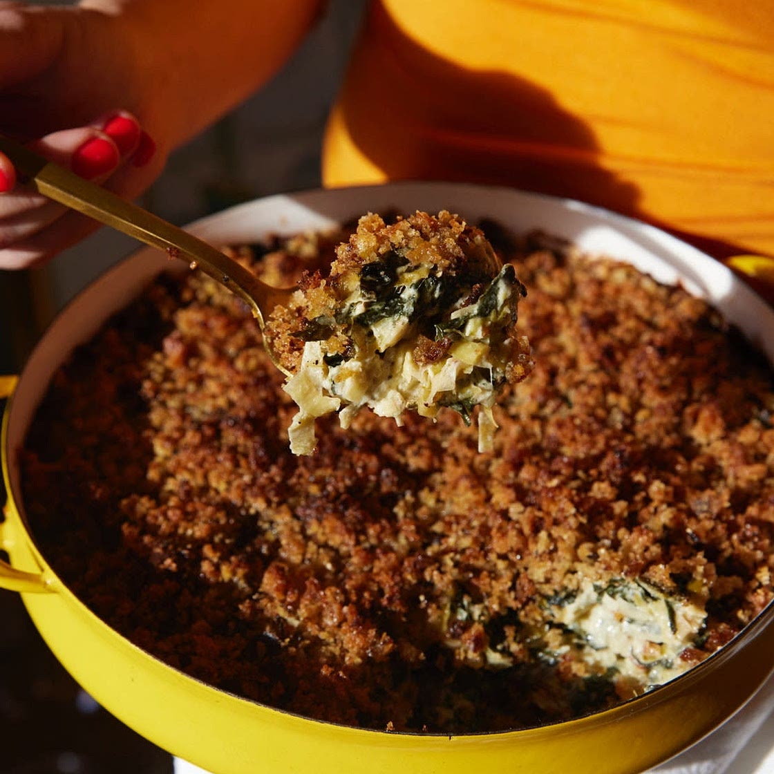 Crunchy Leek and Greens Gratin