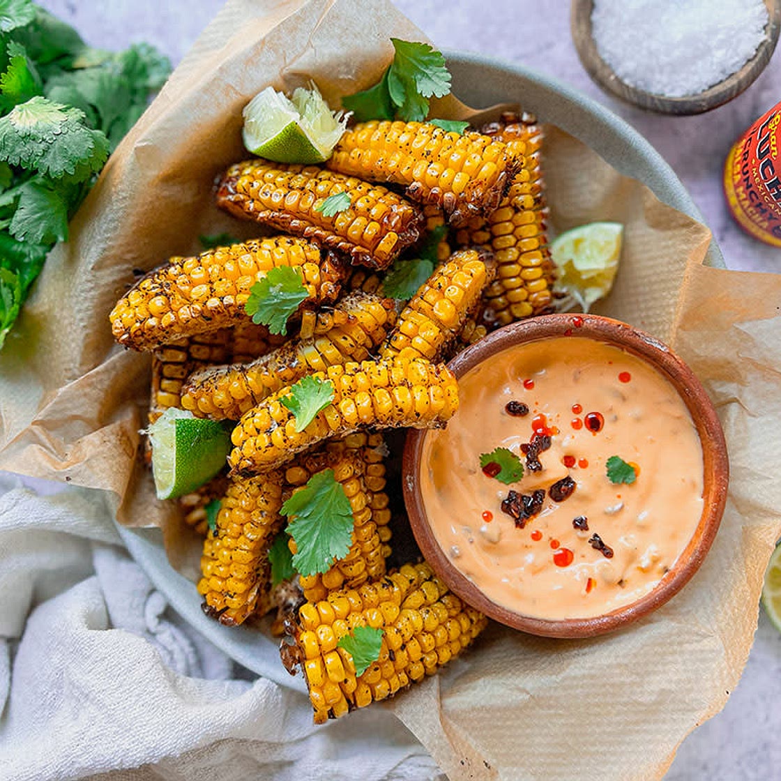 Corn Ribs with Macha Mayo