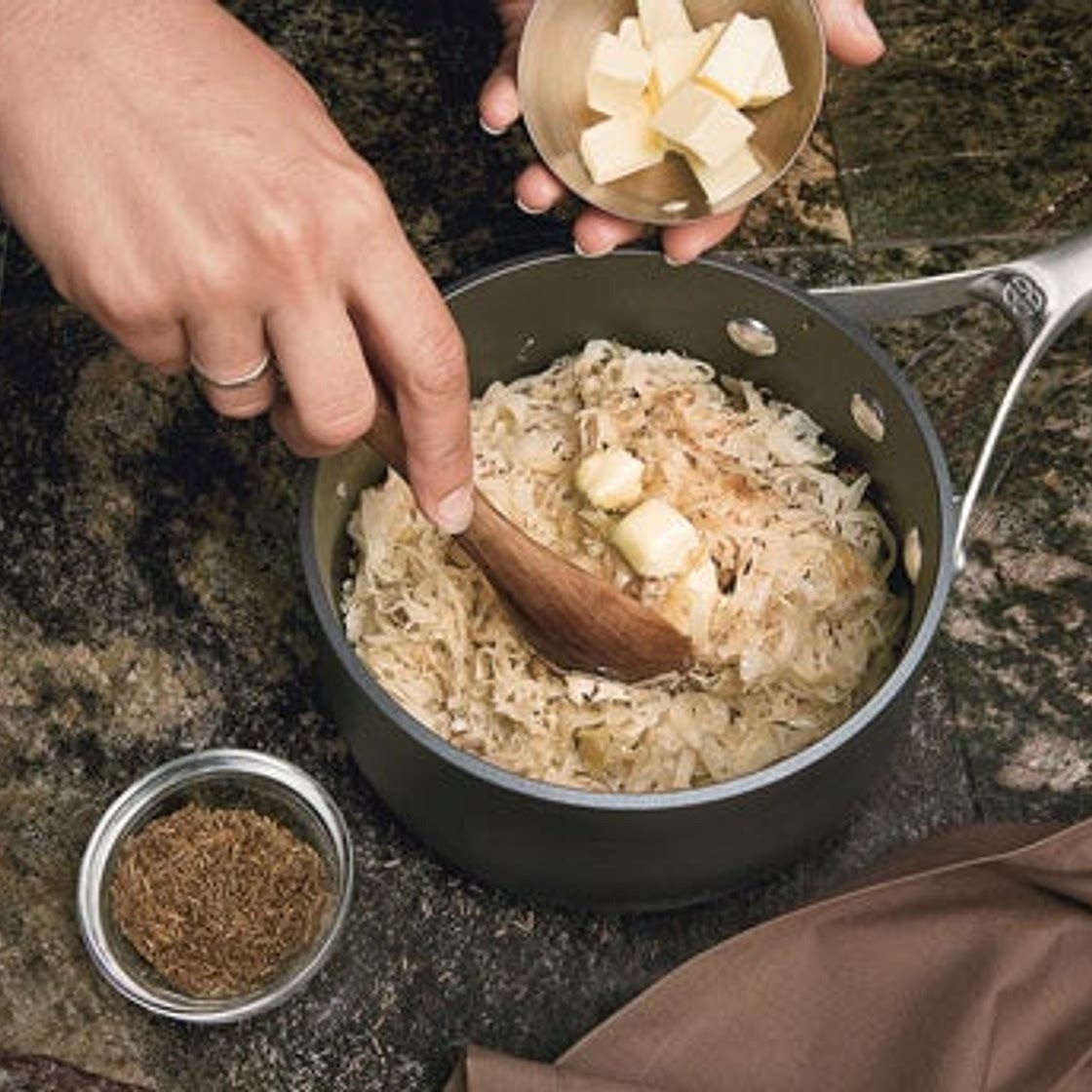 Sauerkraut with Gin and Caraway