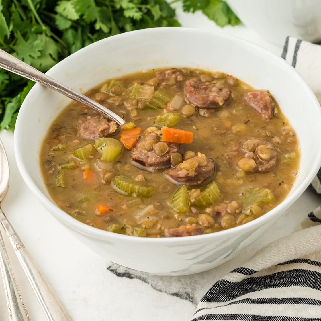 Instant Pot Lentil Soup with Sausage