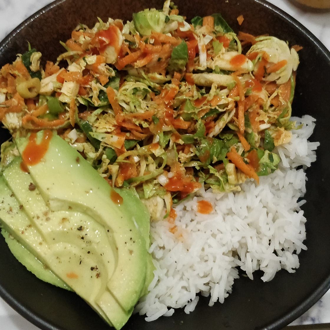 Creamy Brussel Sprout & Lime Rice Bowl
