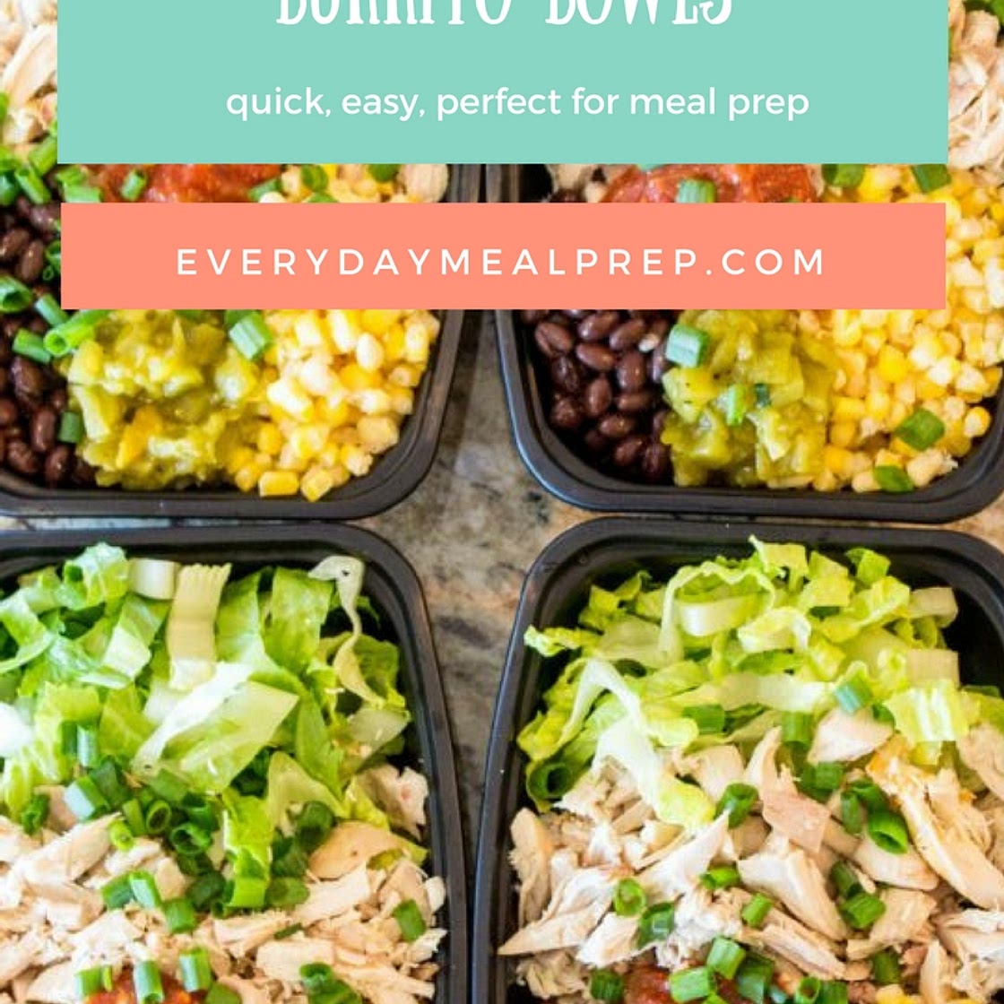 No-Cook Meal Prep Burrito Bowls