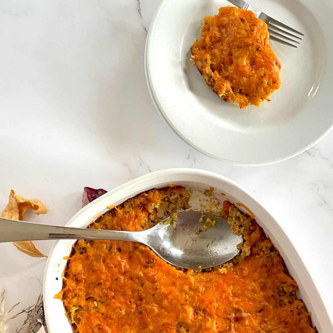 Low Carb Cheesy Leftover Turkey Casserole