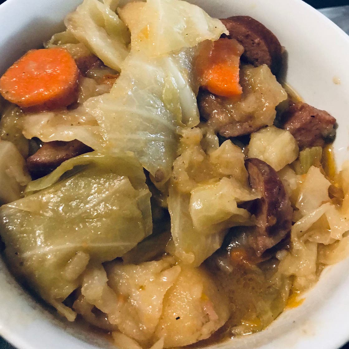 Sunshine Cabbage and Sausage and Vegetables 
