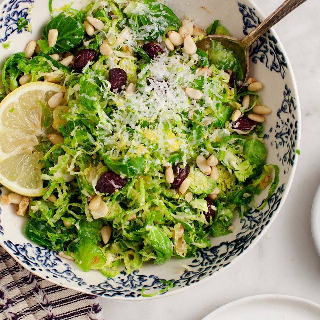 *0300kcal[8.2]* Brussels Sprout Salad with Pecorino and Pine Nuts
