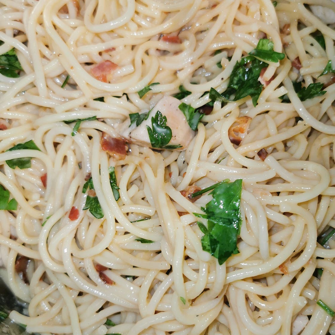 Chicken and bacon carbonara