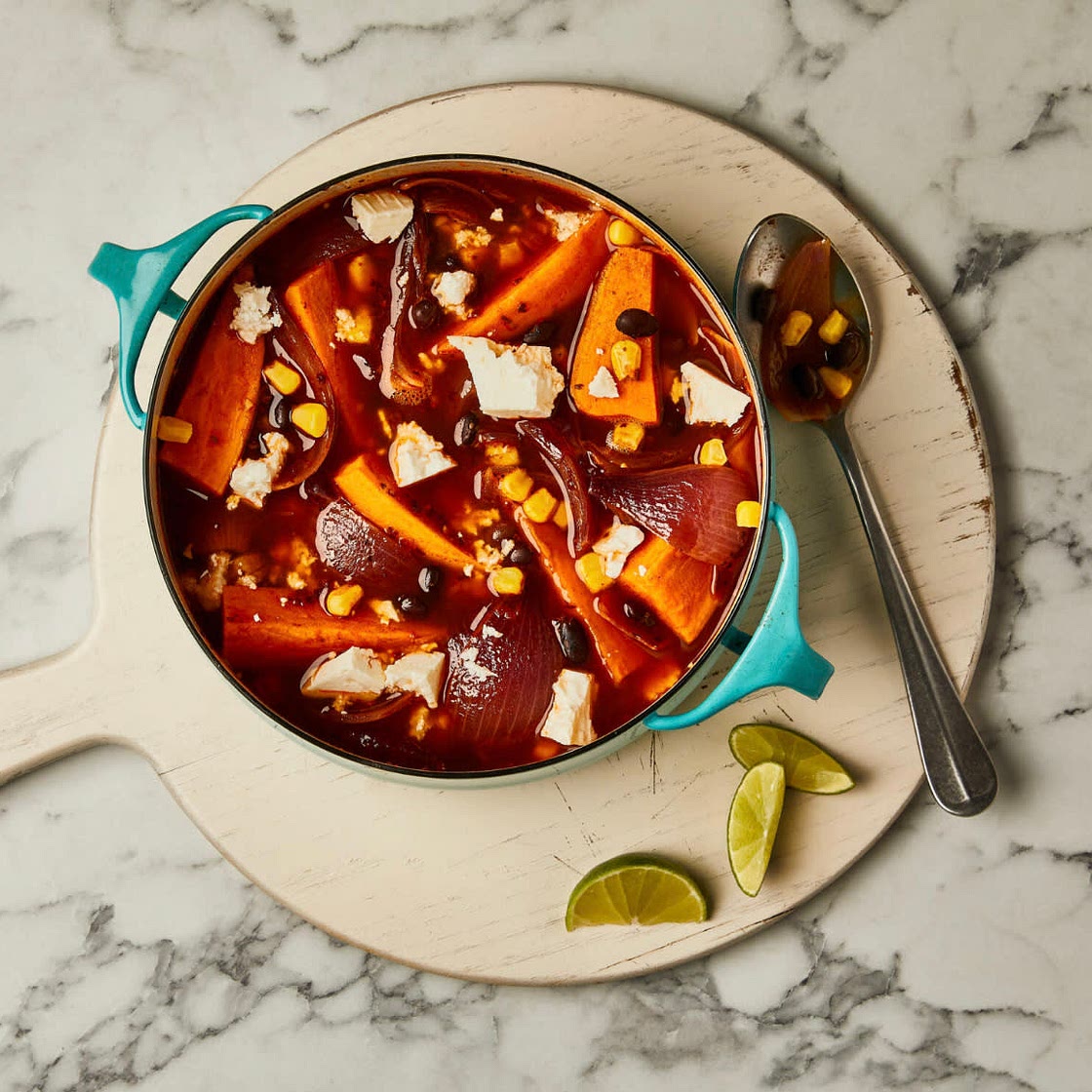 Oven-Baked Mexican Sweet Potato & Corn Broth