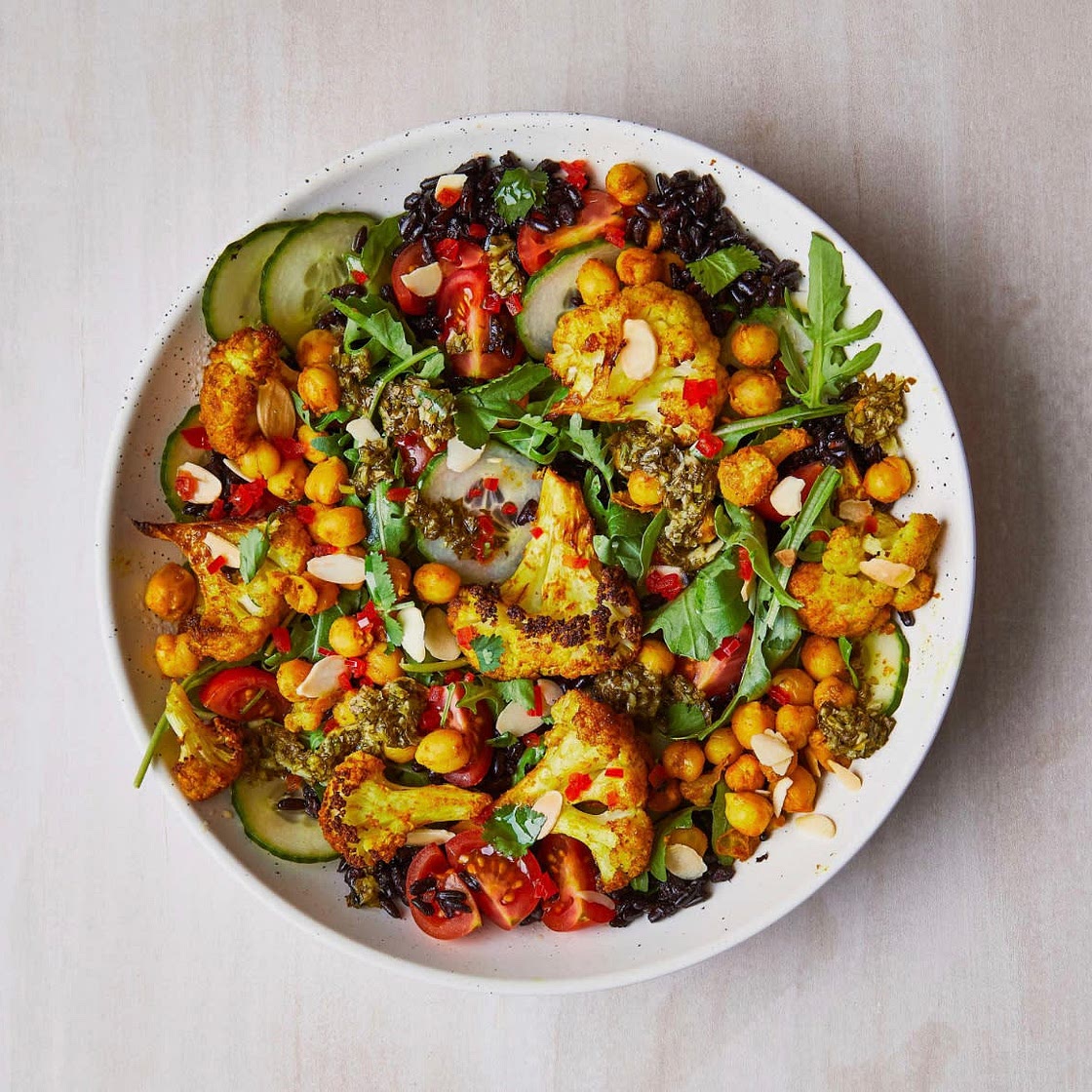 Turmeric Roasted Cauliflower & Black Rice Salad