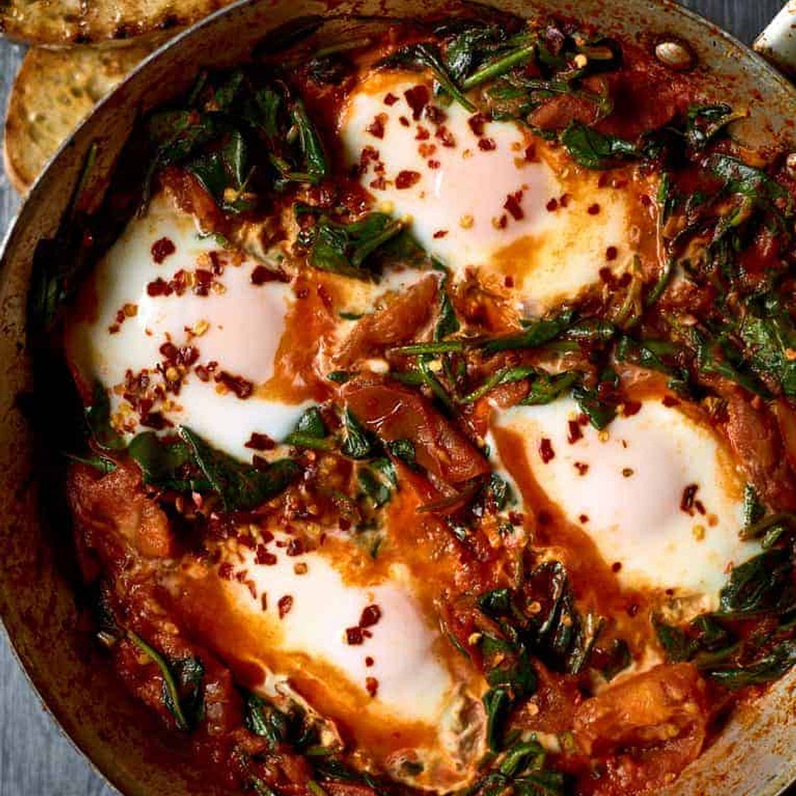 Smoky Spinach Shakshuka · Nadiya Hussain