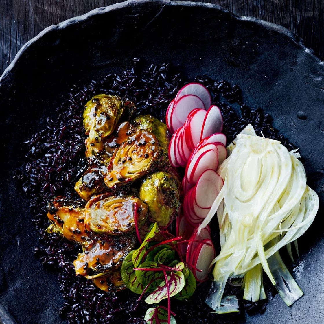 Miso-Roasted Brussels Sprouts Salad Bowl