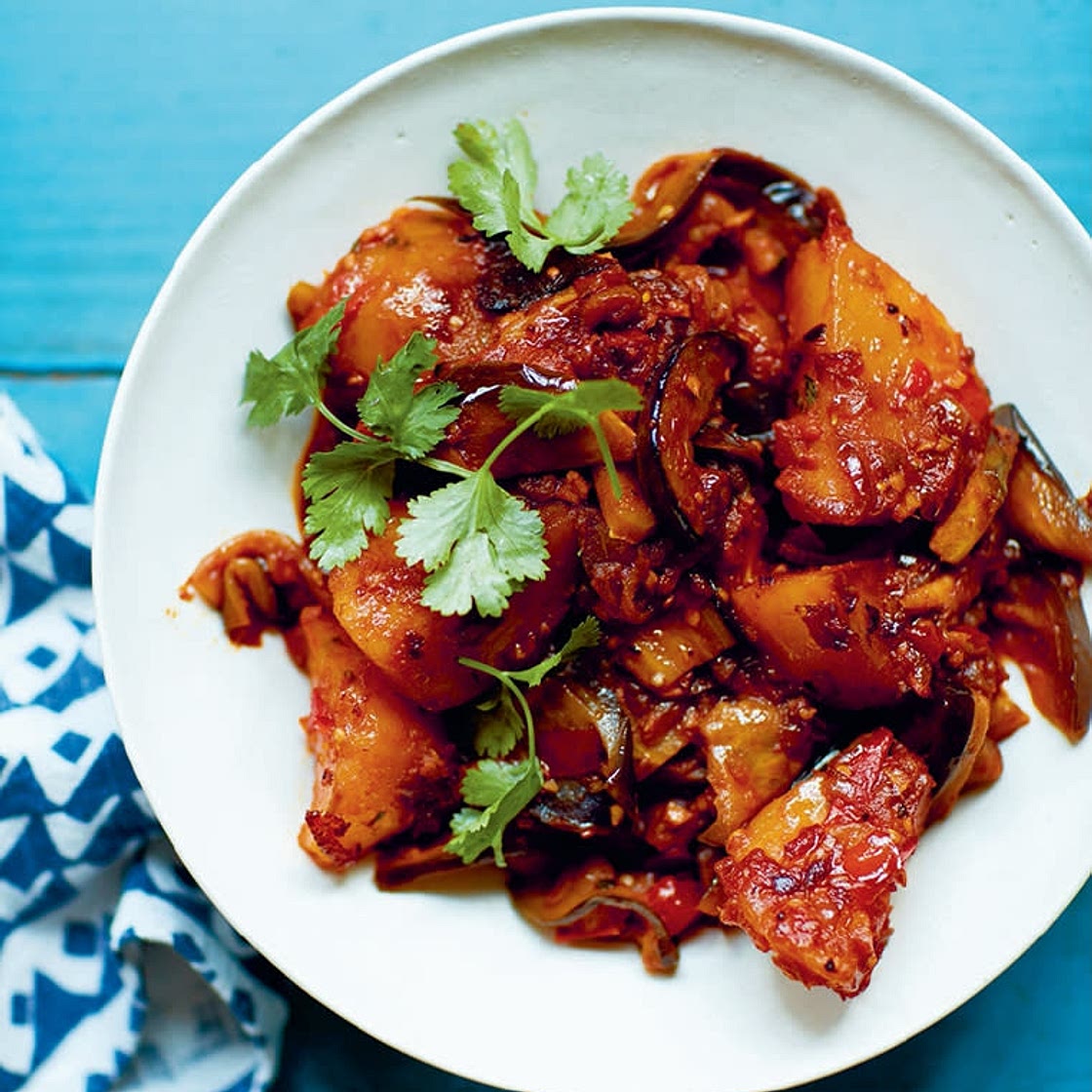 Braised Eggplant with Potatoes and Chili