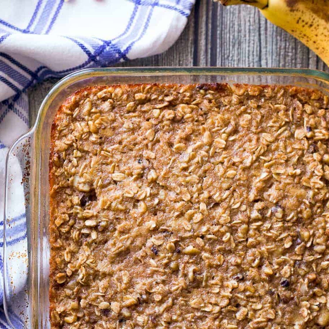 Banana bread baked oatmeal