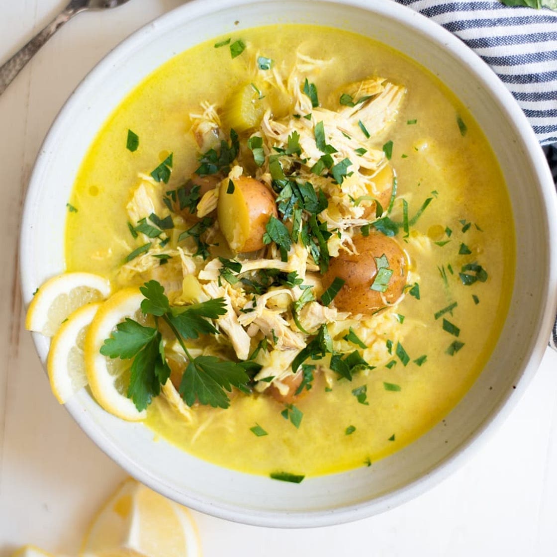 Sunshine Lemon Chicken Chowder (Crockpot, Instant Pot, Stovetop!)