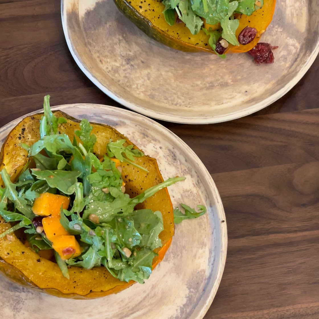 Individual Acorn Squash and Persimmon Salad
