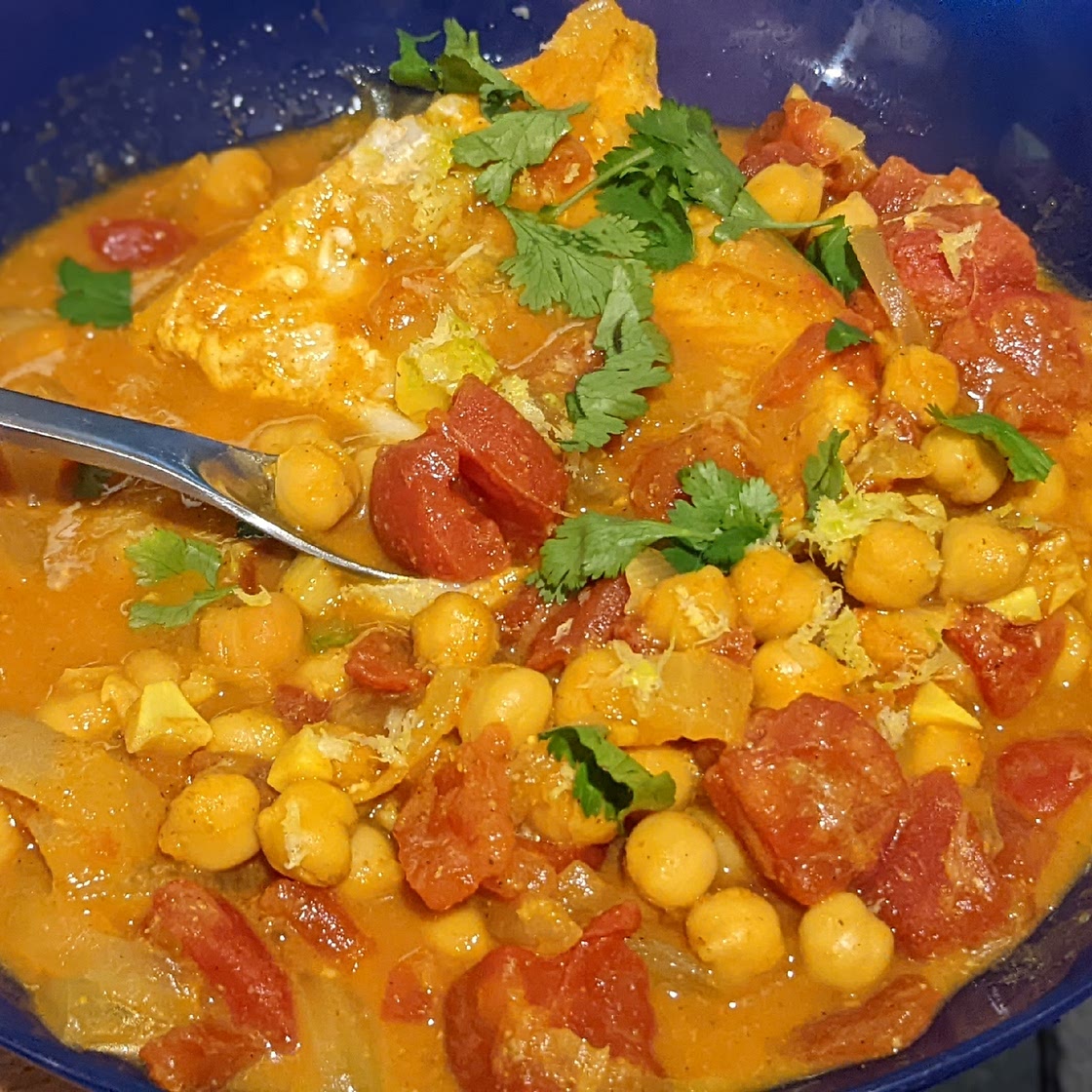Curried cod