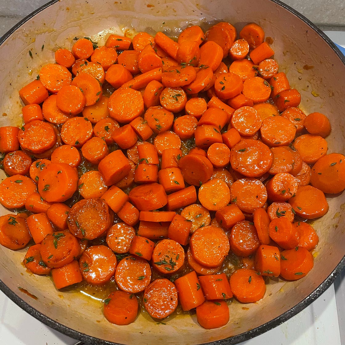 Bourbon glazed carrots