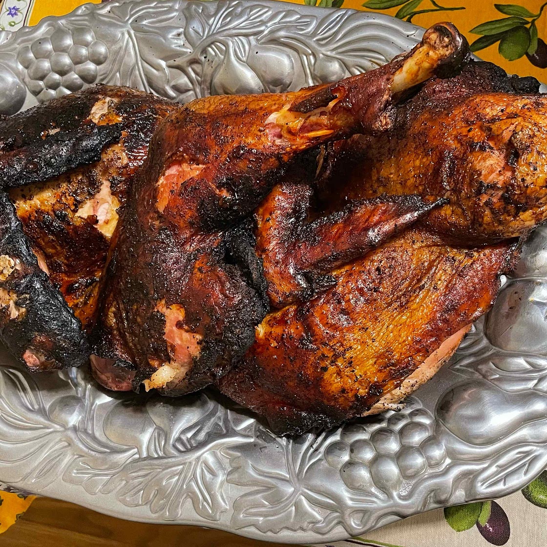 Grilled Vinegar Turkey With Chiles and Rosemary