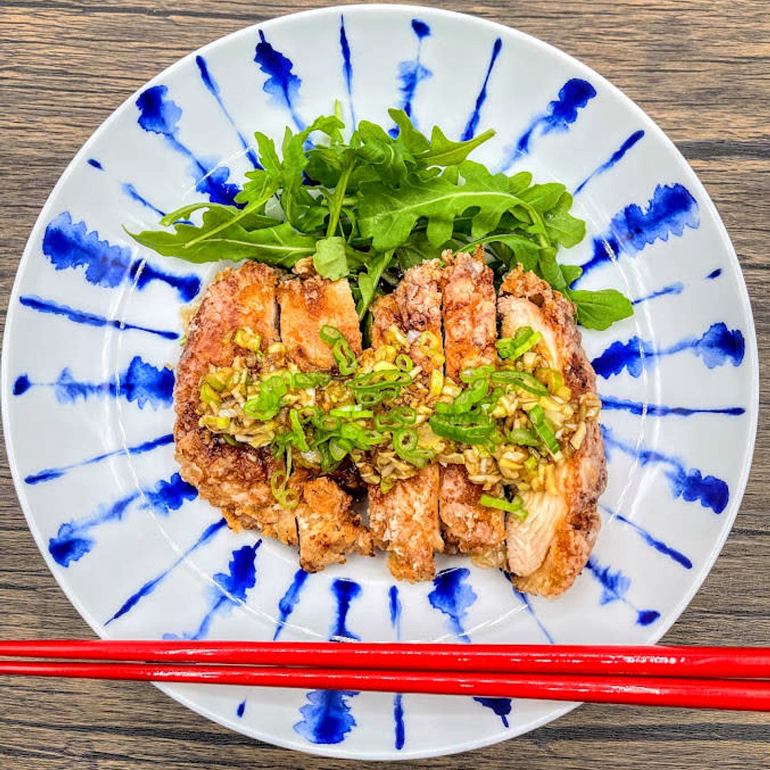 Fried Chicken with Green Onion Sauce