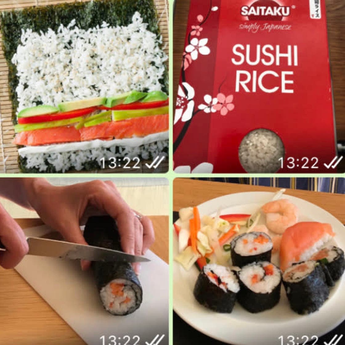 Sushi: Smoked salmon and mixed vegetable