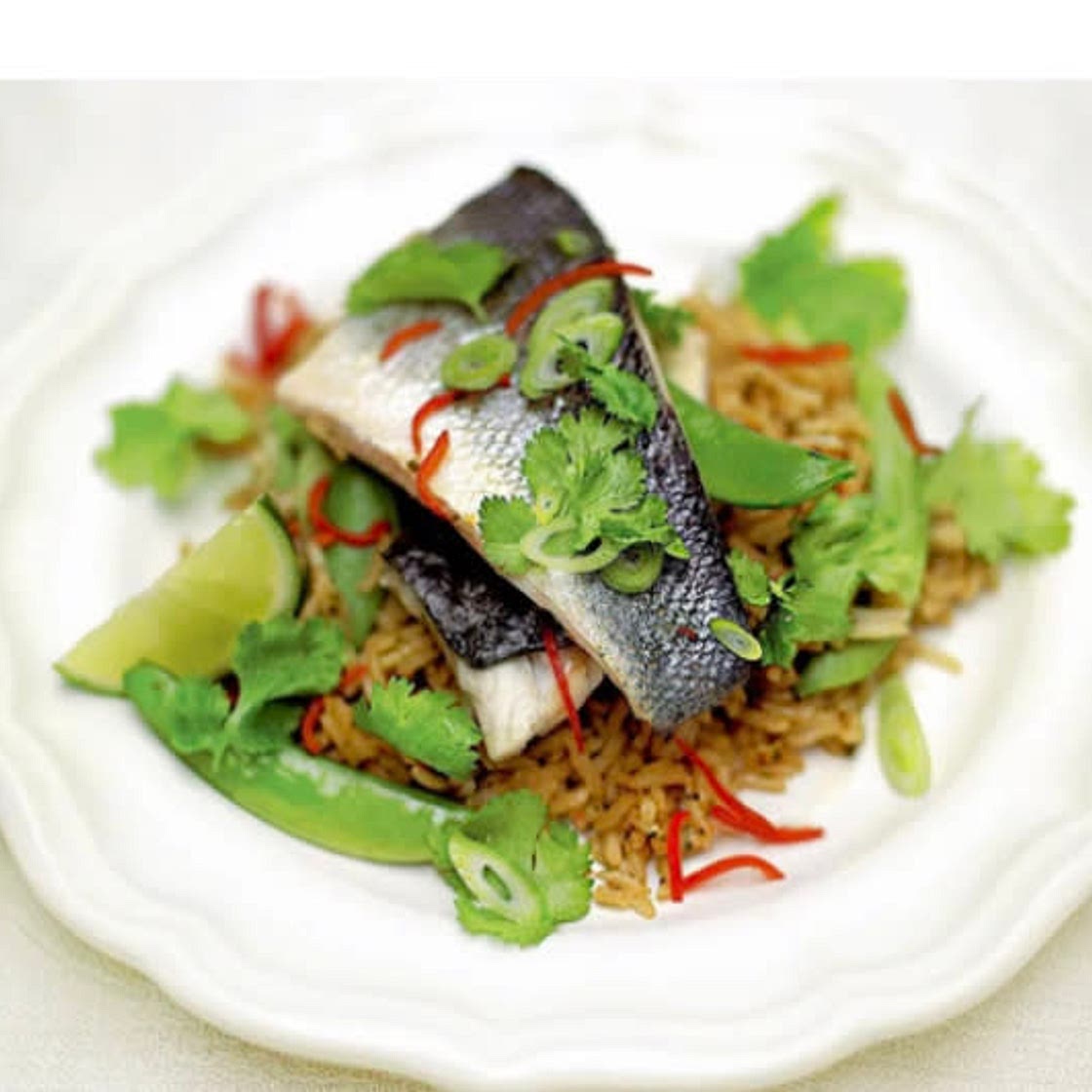 Thai steamed seabass