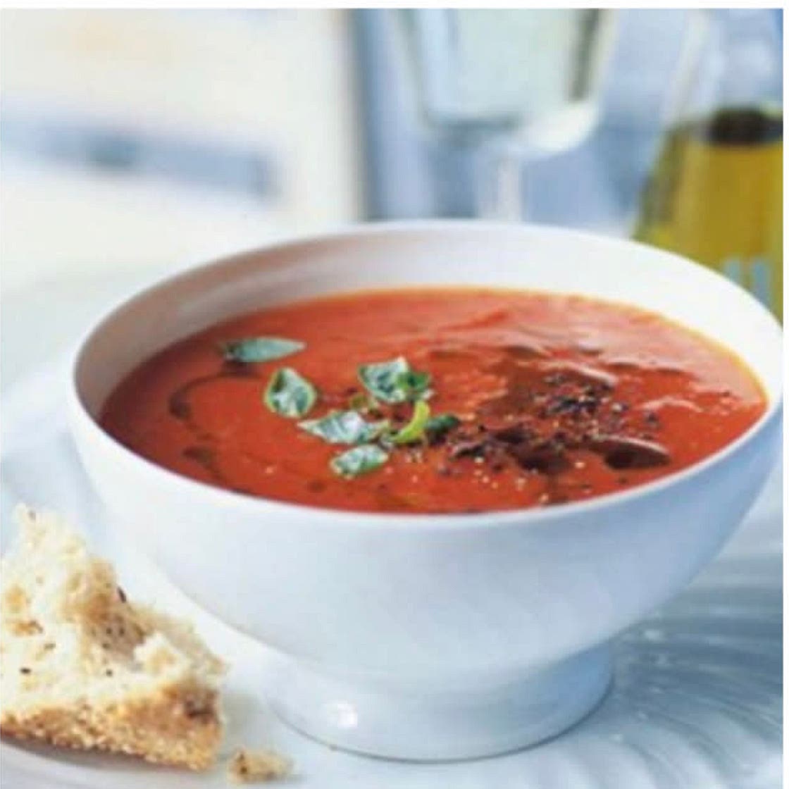 Roasted red pepper and tomato soup