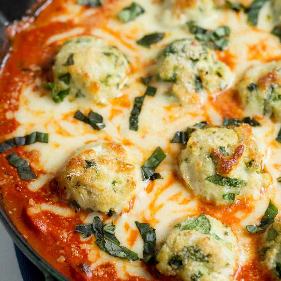 Baked Chicken Parmesan Meatballs