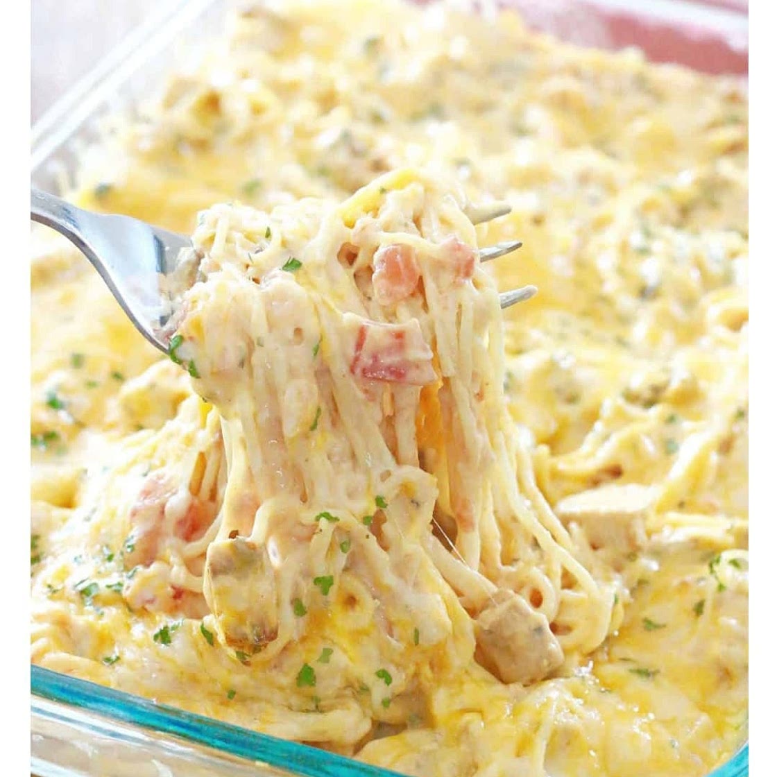 Cheesy chicken spaghetti