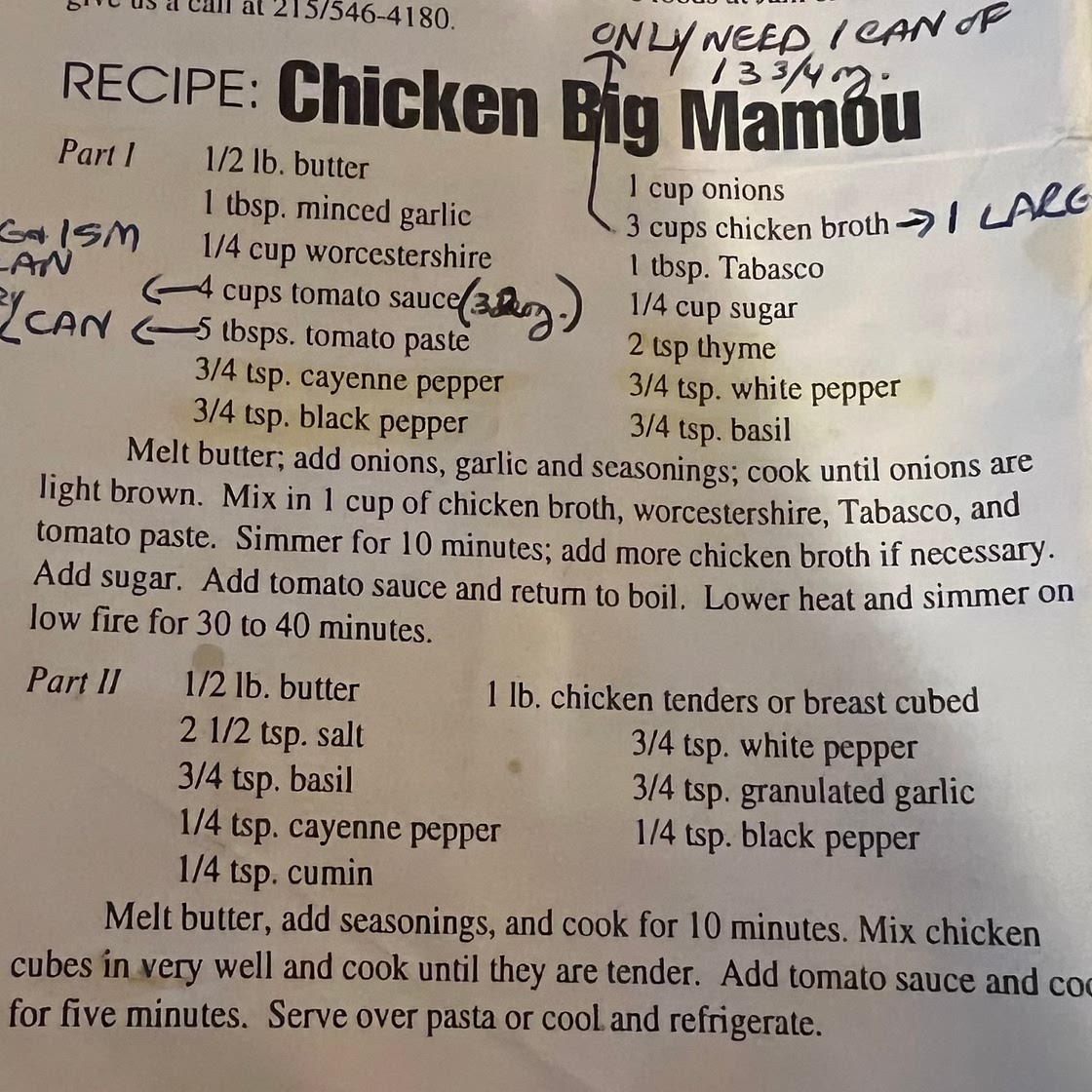 Magnolia Cafes Chicken Big Mamou
