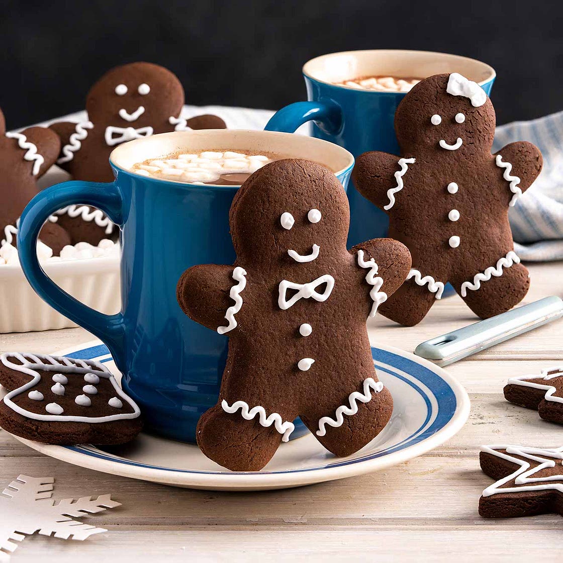 Hot Cocoa Gingerbread Cookies