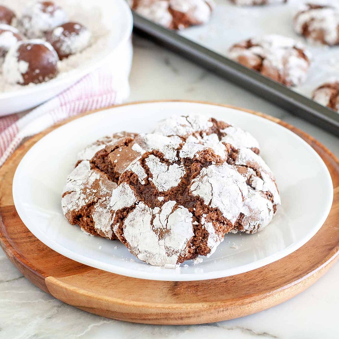 Chocolate Cinnamon Crinkle Cookies