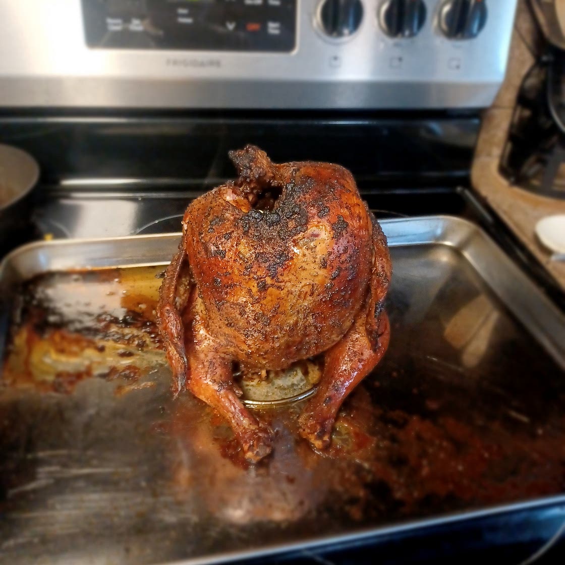 Smoked beer can chicken