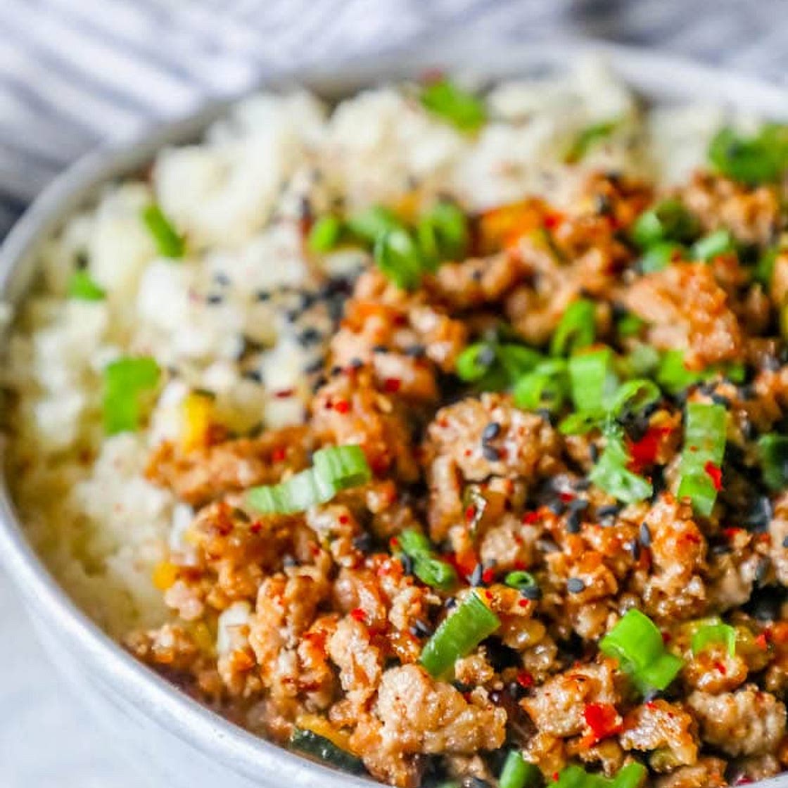 Keto Teriyaki Turkey Rice Bowl Recipe