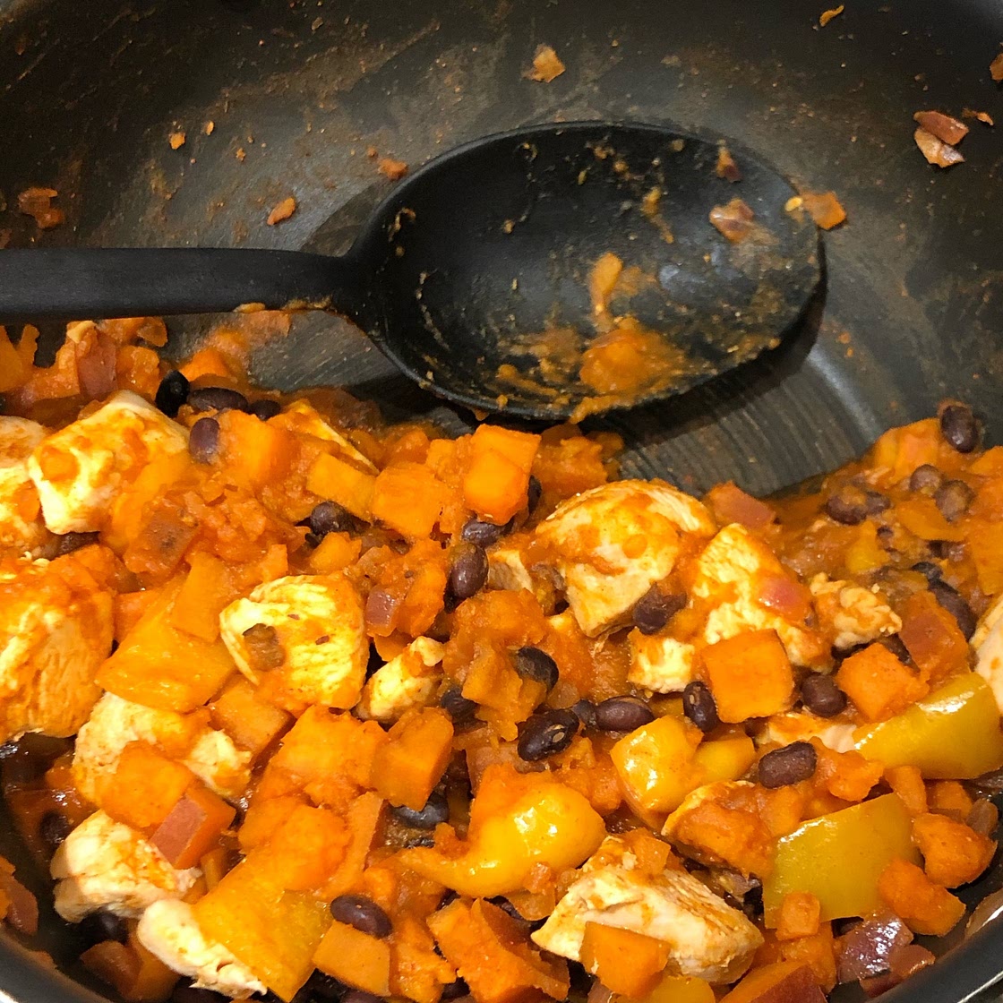 Chili Lime Sweet Potato and Chicken Skillet