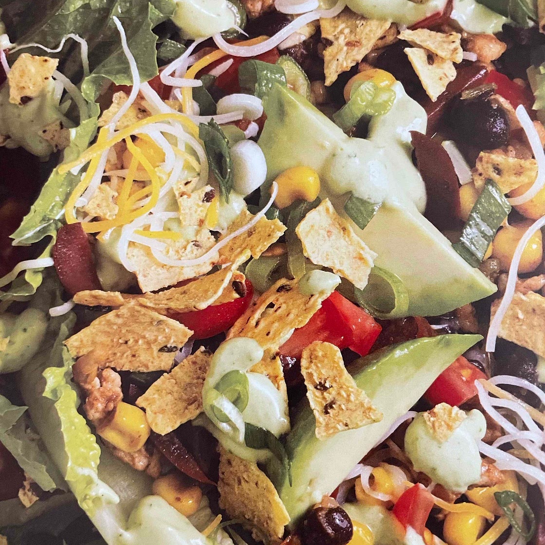 Turkey Santa Fe Taco Salad with Avocado Crema