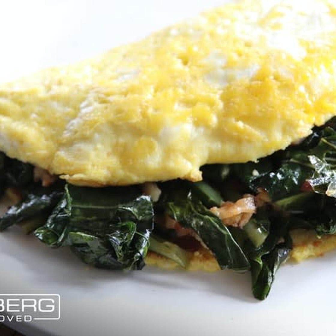 Collard Greens and Bacon Omelette