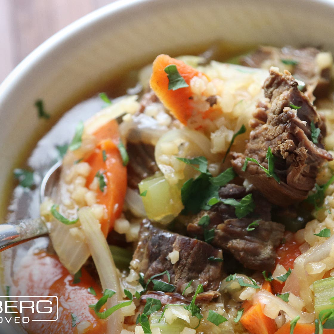 Keto Beef and Cauliflower Rice Soup