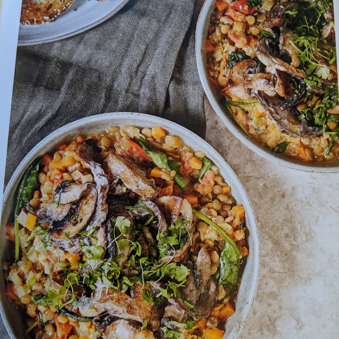 Creamy lentils, mushroom & mushroom