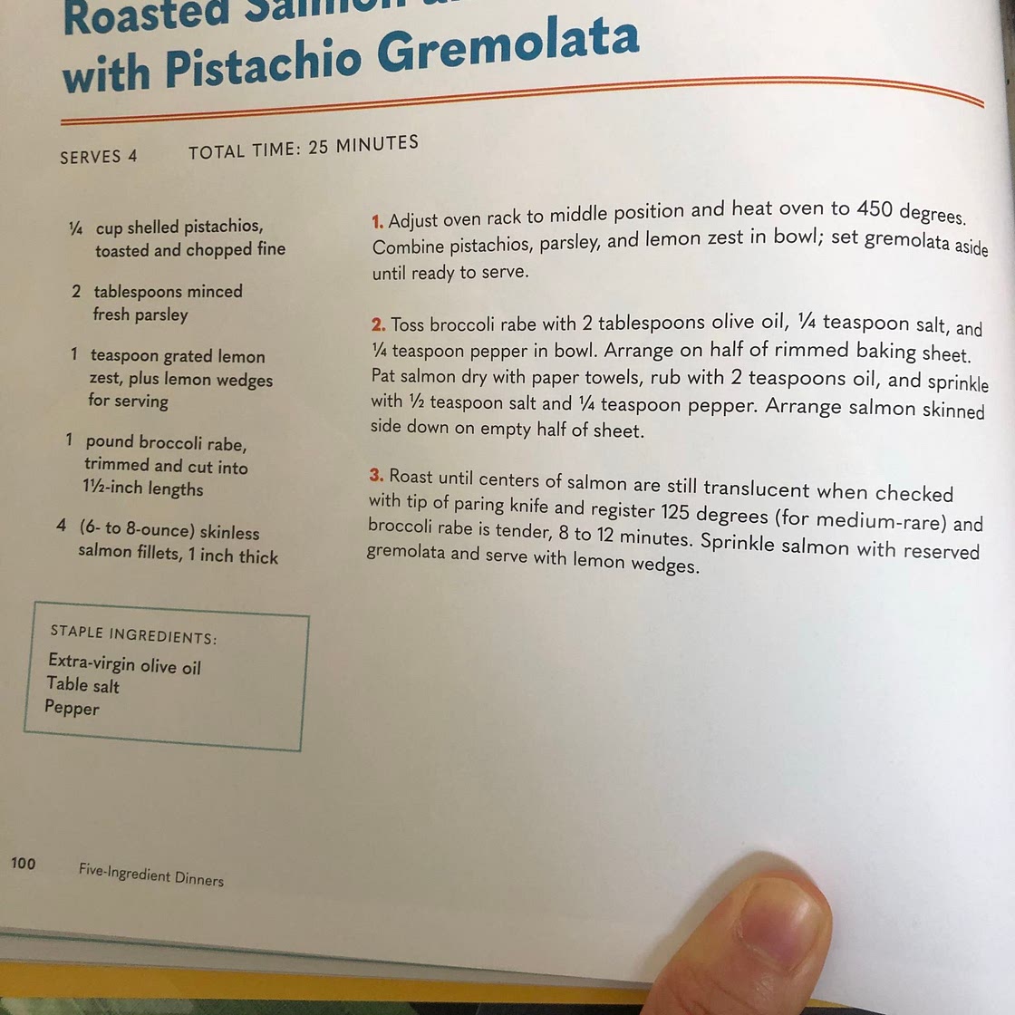 Salmon w pistachio gremolata
