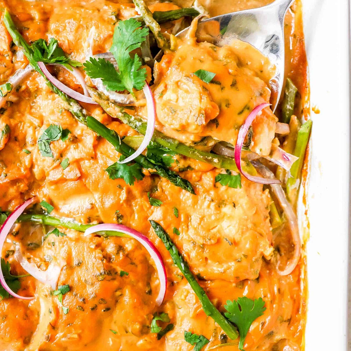 Baked Haddock in Sweet Potato Cream Sauce