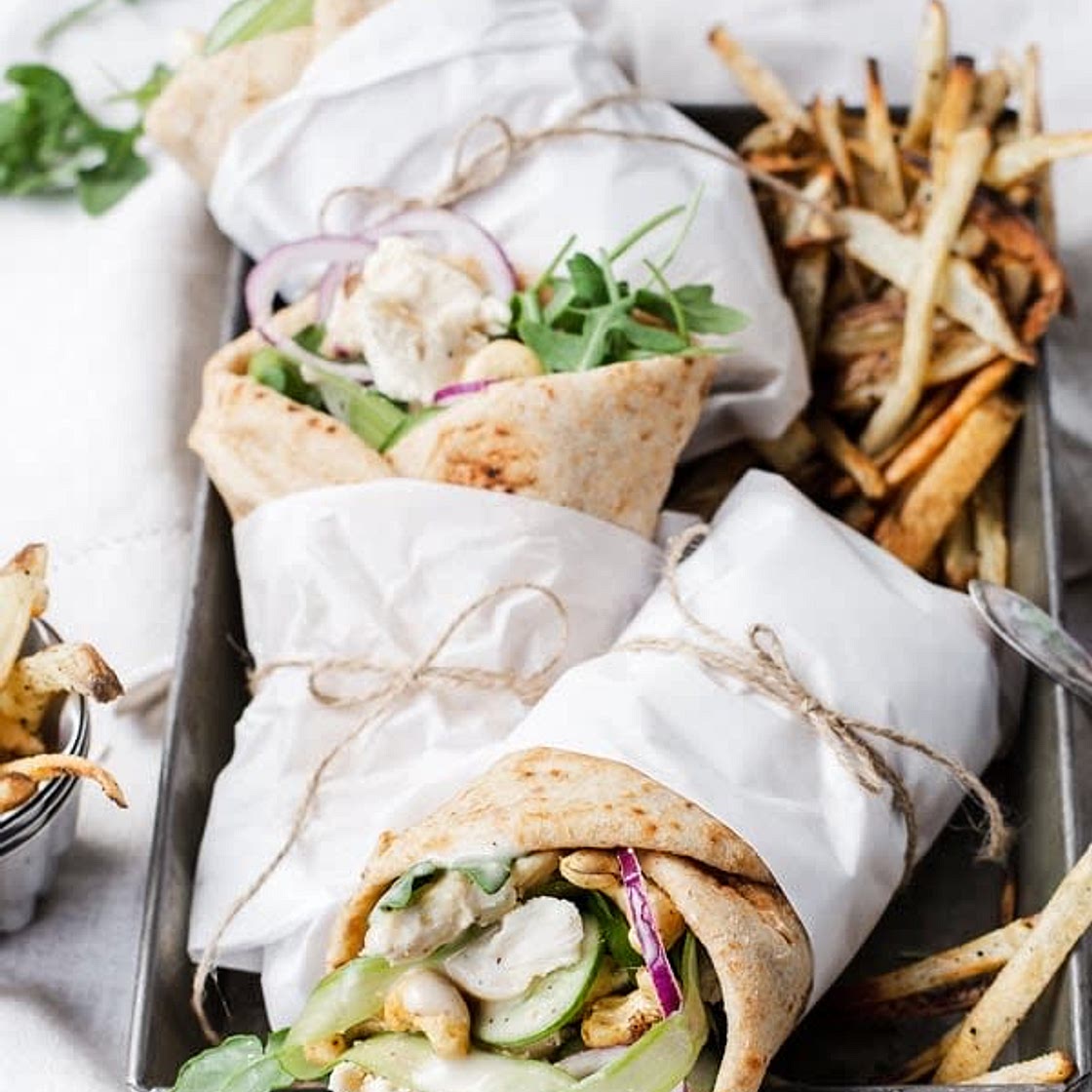 Cashew Caesar Chicken Wraps