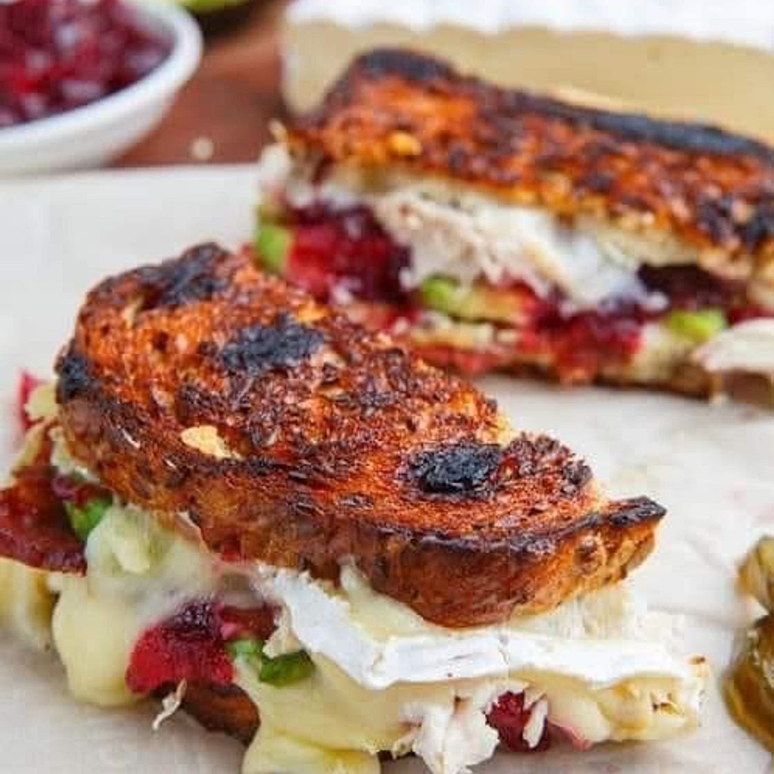 Cranberry & Brie Turkey Grilled Cheese with Avocado & Bacon