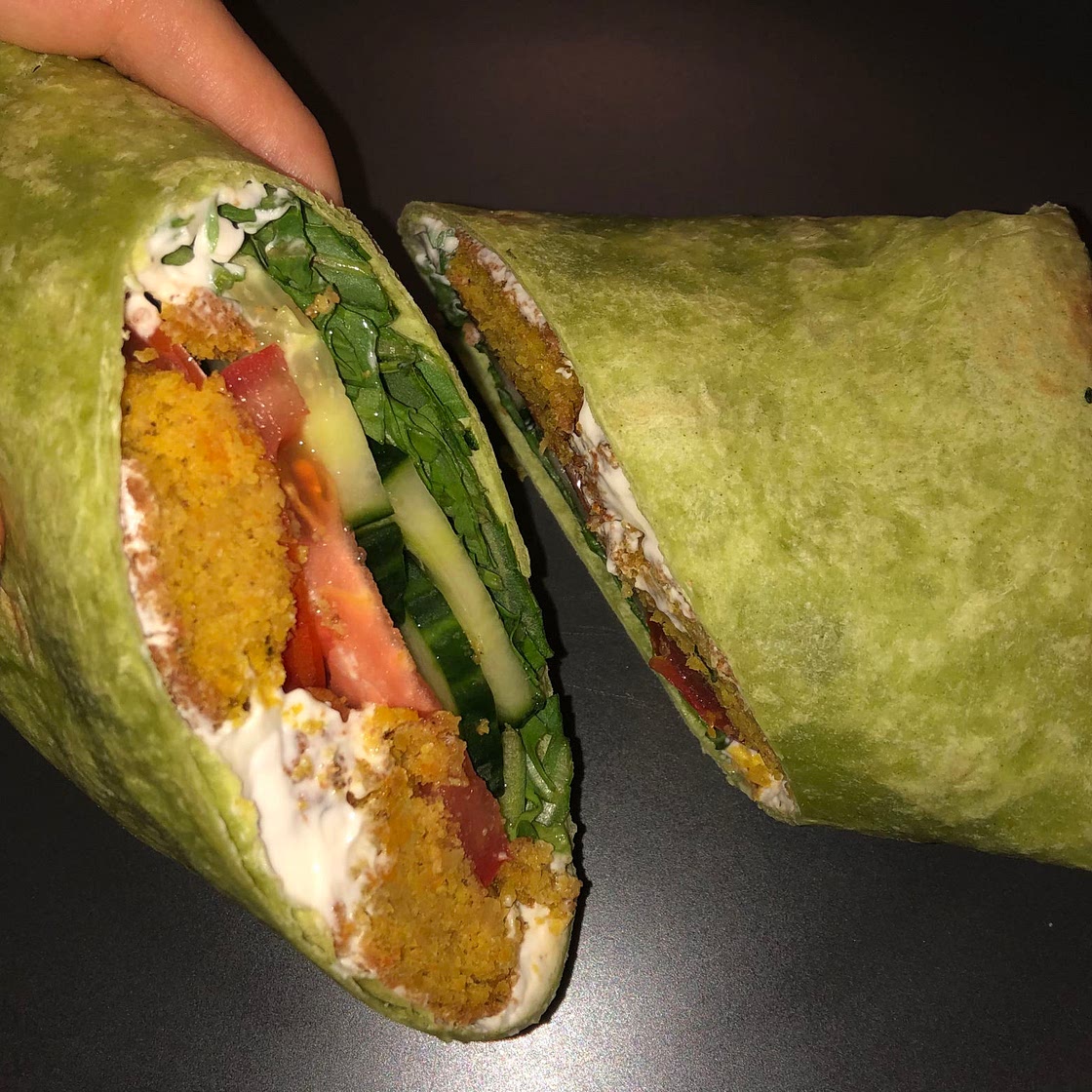 Pumpkin falafel wrap 