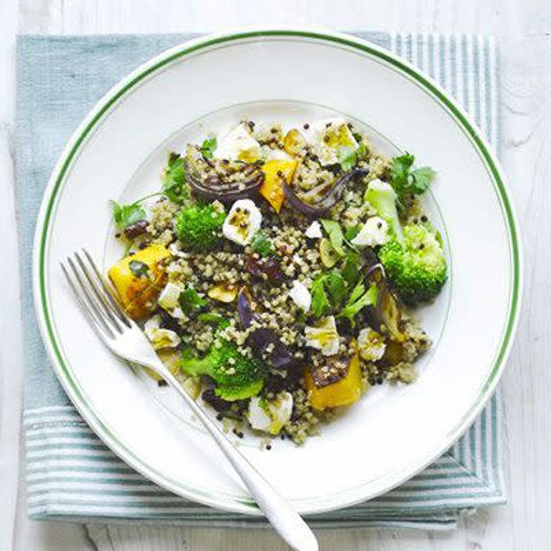 Quinoa, Squash & Broccoli Salad with Halloumi
